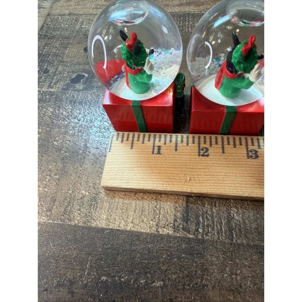 Disney JCPenney Mickey Mouse Christmas Holiday Mini Snow Globes Vintage Lot Of 3